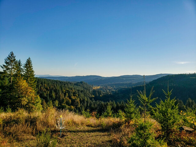 Scenic overlook of the valley below Mountaindale Sun Resort